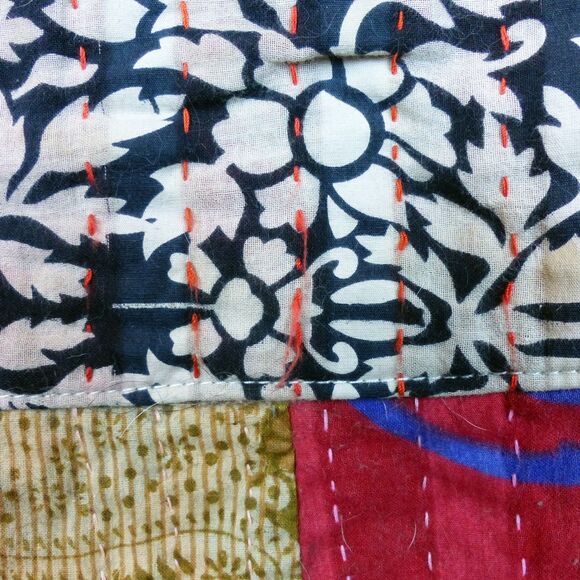 SERRV Sari Patchwork Apron One Size Colorful Upcycled Cotton Hand Stitching Boho - Picture 8 of 16